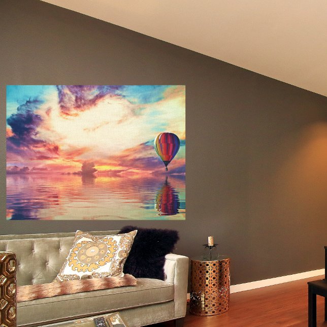 Affiche Glorieux Balloon à air chaud Sunrise Turquoise Pêc (Créateur téléchargé)