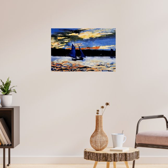 Affiche Gloucester Coucher de soleil peinture par Winslow  (Salon 3)
