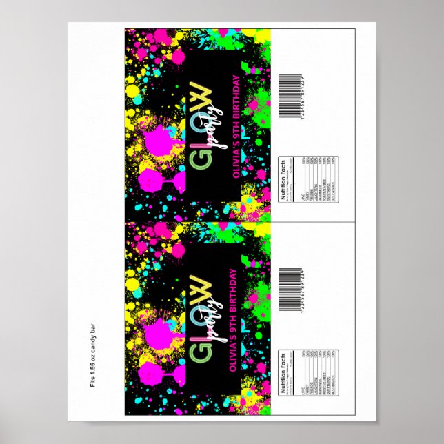 Affiche Glow birthday party (Devant)