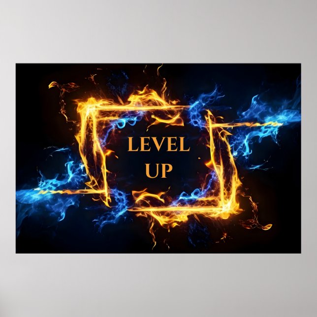 Affiche Glowing Magic Fire Portal Elemental Flame Border (Devant)