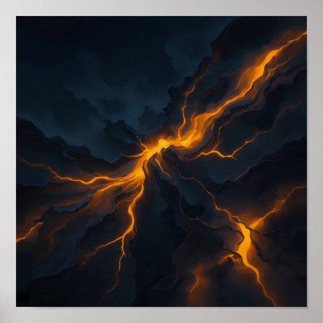 Affiche Glowing Magma Fissure Wallpaper - Heavy Texture (Devant)