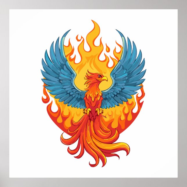 Affiche Glowing mythological Fantasy Phoenix Bird (Devant)