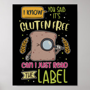 Affiche Gluten drôle Lifestyle Lifestyle Maladie coeliaque