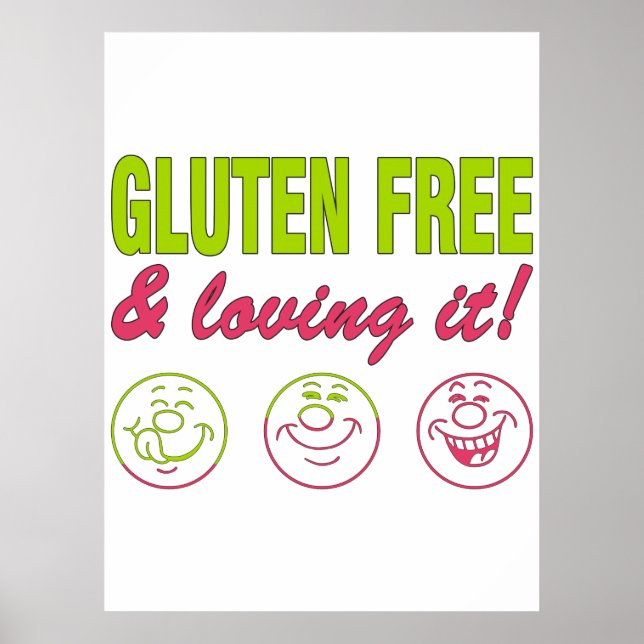 Affiche Gluten Free & Love it! Gluten Allergie Celiac (Devant)