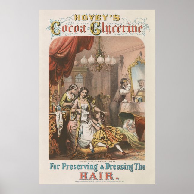 Affiche Glycérine de cacao de Hovey, vers 1860 (Devant)
