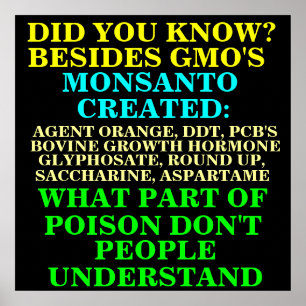AFFICHE GMO POSTER/ PROTEST SIGN
