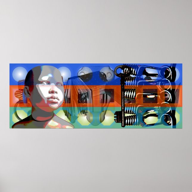 Affiche GMT 24 Heures Projet Doll couleurs dégradé Frame P (Devant)