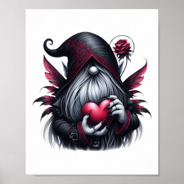 Affiche Gnome de la Saint-Valentin gothique  (Devant)