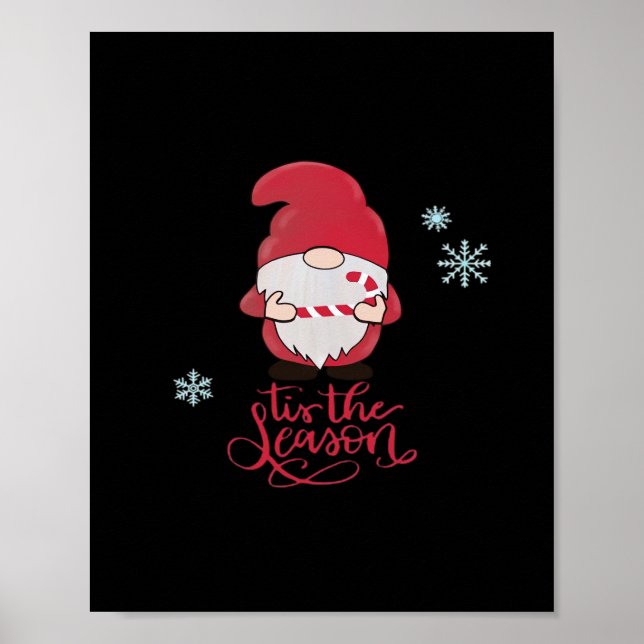 Affiche Gnome de Noël avec Canne de Bonbon (Devant)