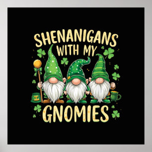 Affiche Gnome du trèfle chanceux de la Saint-Patrick 