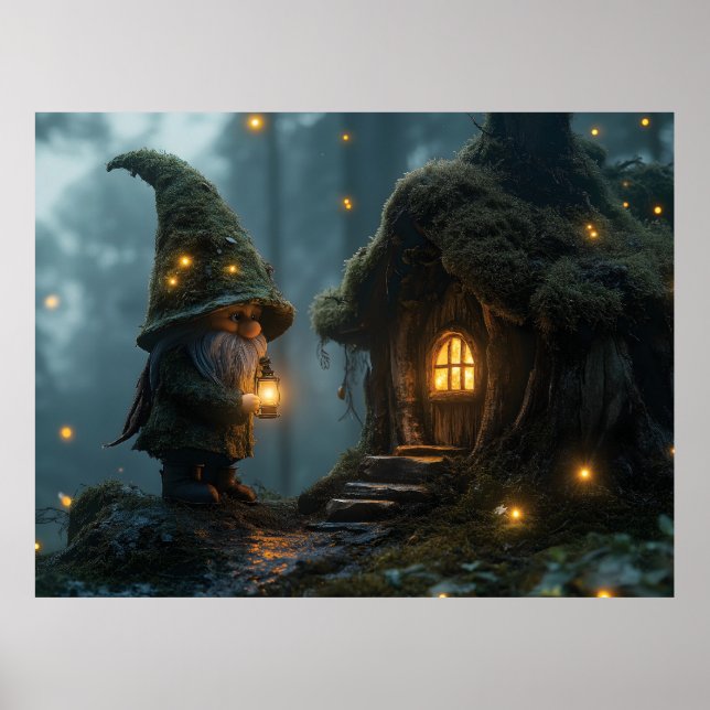 Affiche Gnome enchantée au clair de lune : Imaginaire (Devant)