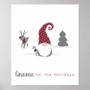 Affiche Gnome et Reindeer Scandinavian Tomte design