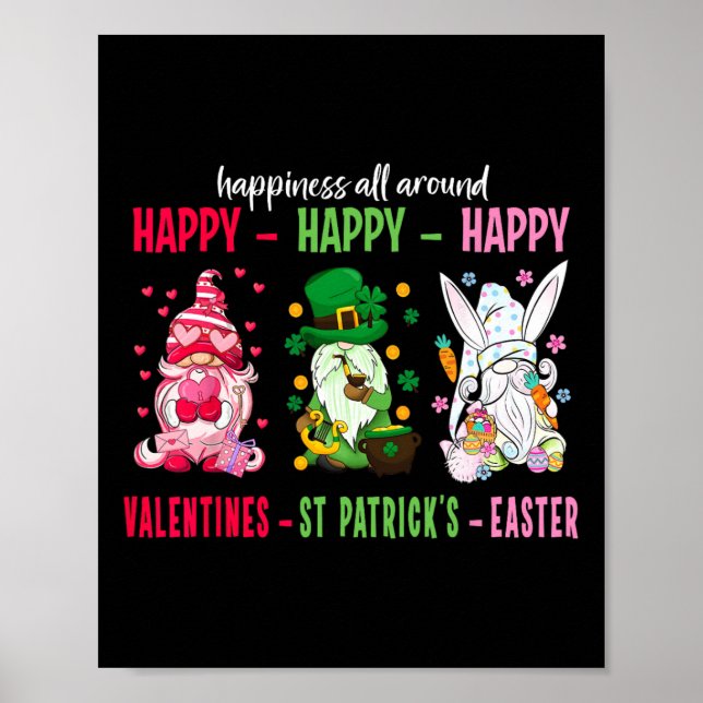Affiche Gnome Happy Valentine St Patrick Bonheur de Pâques (Devant)