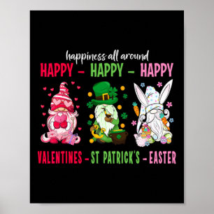 Affiche Gnome Happy Valentine St Patrick Bonheur de Pâques