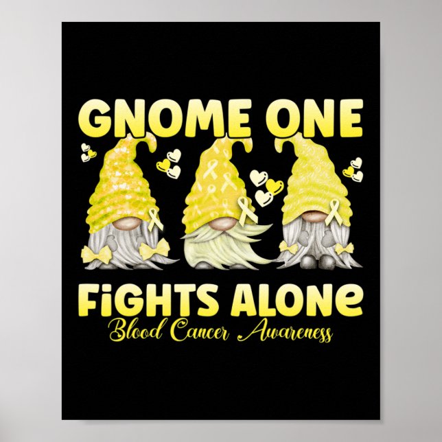 Affiche Gnome One combat seul Cancer du Sang Jaune (Devant)