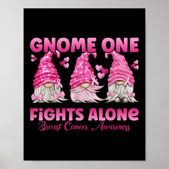 Affiche Gnome One combat seul rose_ cancer du sein Décerné (Devant)