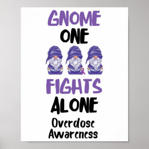Affiche Gnome One Se Bat Seul Ruban Violet Surdosage Avari