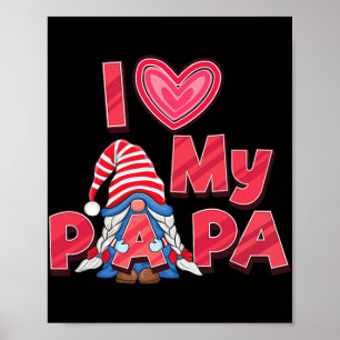 Affiche Gnome Papa USA drapeau motif design fête des pères
