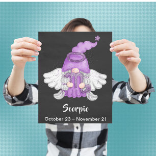 Affiche Gnome Scorpio Astrologie Signal Angel 8" x 10 Post