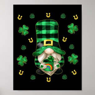 Affiche Gnome unique St. Patricks Day - Cute Buffalo Plaid
