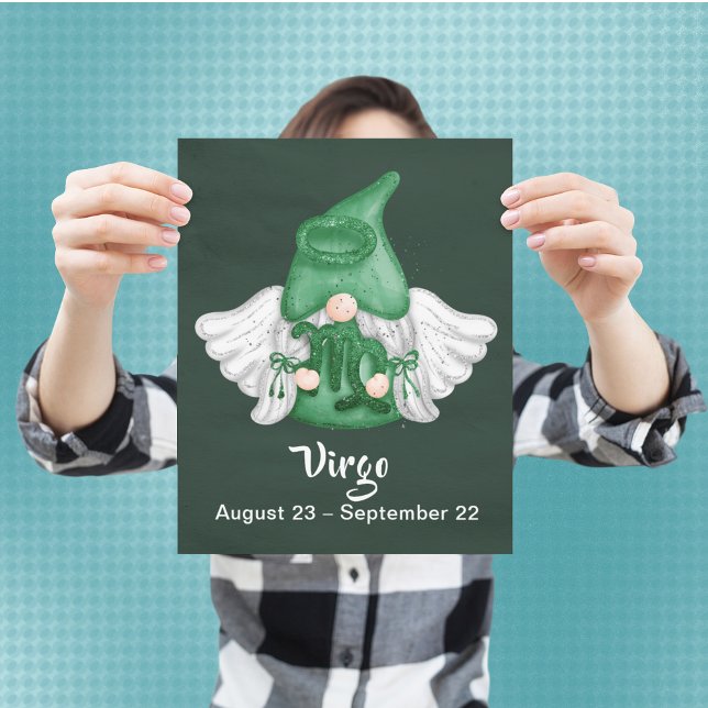 Affiche Gnome Virgo Astrologie Signal Angel 8" x 10" Poste (Gnome Virgo Astrology Sign Angel 8" x 10" Poster)