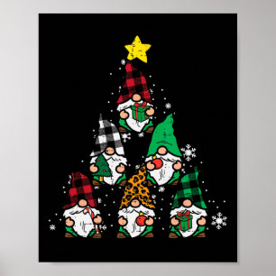 Affiche Gnomes Arbre de Noël Drôle Jours fériés Hommes Fem