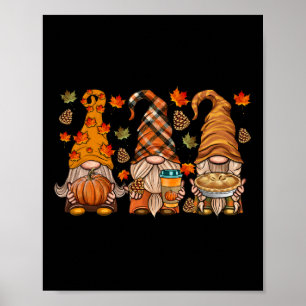 Affiche Gnomes Citrouille Spice Coffee Latte Automne autom