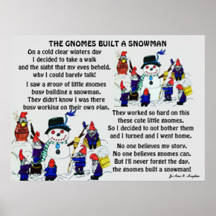 AFFICHE GNOMES CONSTRUIRE SNOWMAN
