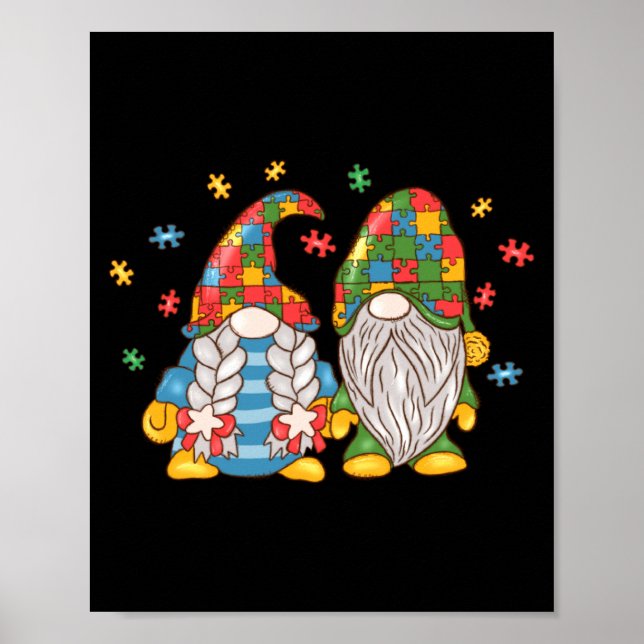 Affiche Gnomes de l'autisme Soyez Gentils Mois de la sensi (Devant)