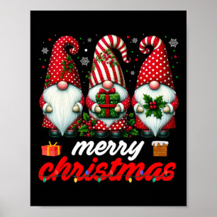 Affiche Gnomes de Noël Lumière Famille Gnome Xmas Matc