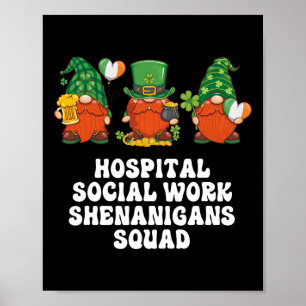 Affiche Gnomes du travail social de l'hôpital Travailleur