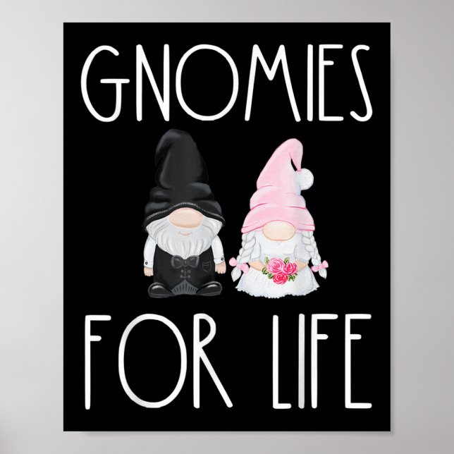 Affiche Gnomes For Life Drôle Mariage Gnome Bride Groom M (Devant)