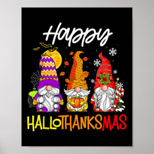 Affiche Gnomes Hallothanksmas Halloween Action de grâce Ch