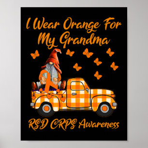 Affiche Gnomes Je Porte Orange Pour Mon Grand-Mère RSD CRP