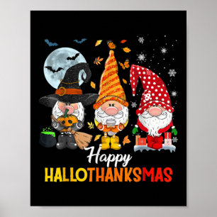 Affiche Gnomes Lover Halloween Joyeux Noël Joyeux Happy Ha