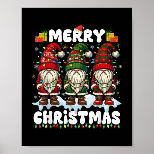 Affiche Gnomes mignons Joyeux Noël Lumière Famille Matchin