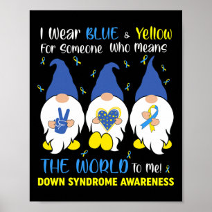 Affiche Gnomes Mignons Paix Amour Sensibilisation au Syndr