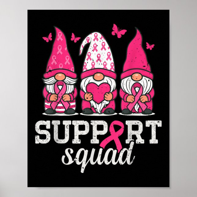 Affiche Gnomes Soutien de sensibilisation au cancer du sei (Devant)