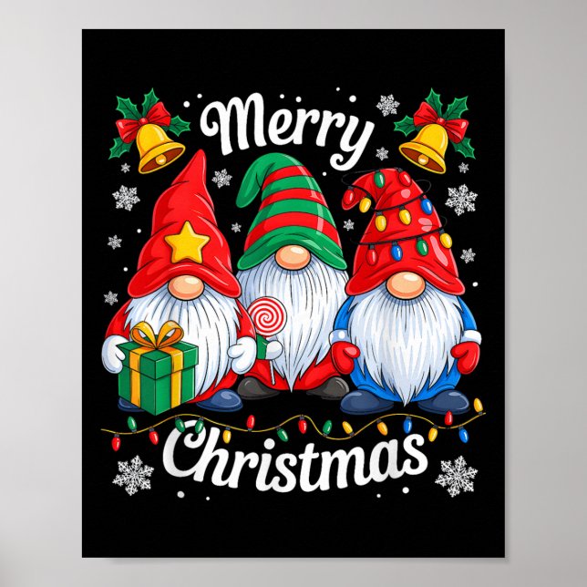Affiche Gnomes Xmas drôle Joyeux Noël Gnomes Hommes Femmes (Devant)