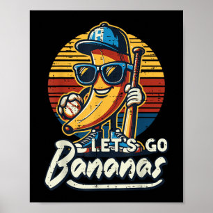 Affiche Go Banana Retro Fruit Hommes Garçons T-shirt Enfan