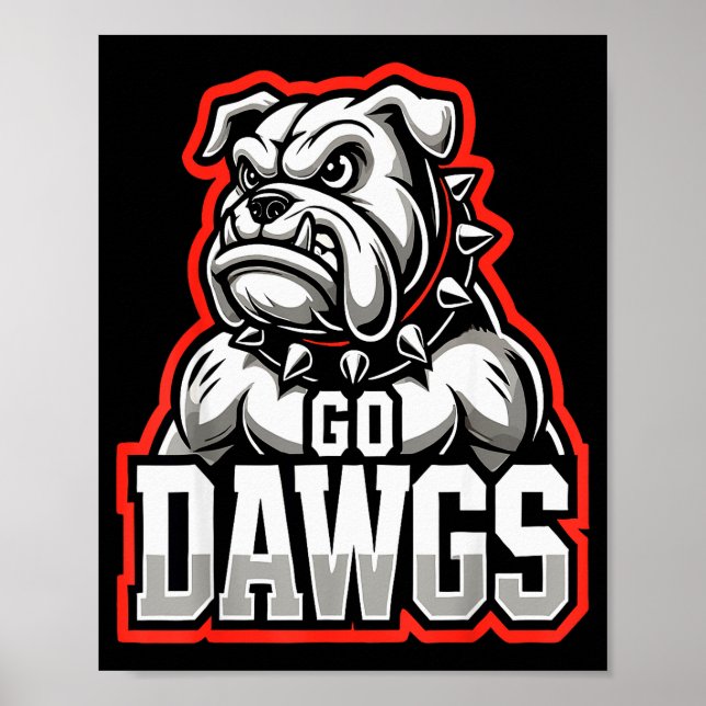 Affiche Go Dawgs Funny Bulldogs  (Devant)