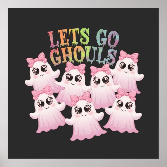 Affiche Go Ghouls - Design Halloween sympa et amusant (Devant)