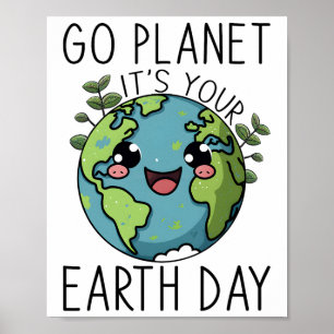 Affiche Go Planet Son Jour des terres Enseignant Enfants M