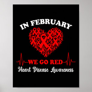 Affiche Go Red - American Heart Health Moth Awareness in