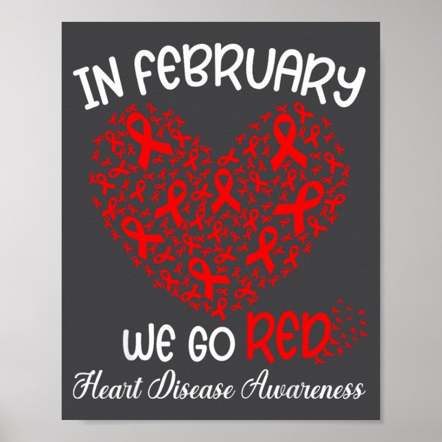 Affiche Go Red - American Heart Month Awareness In Februar (Devant)
