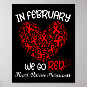 Affiche Go Red - American Heart Moth Awareness En Février