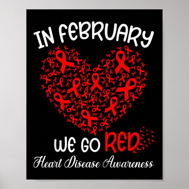 Affiche Go Red - American Heart Moth Awareness En Février (Devant)