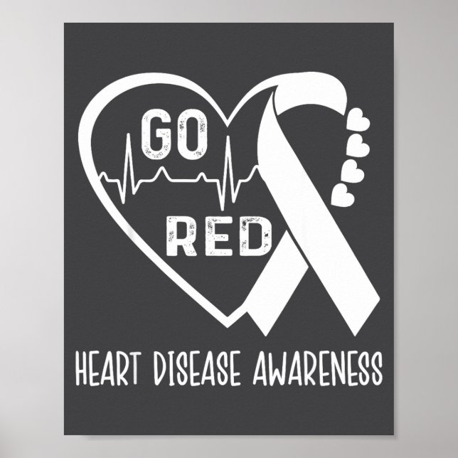 Affiche Go Red - February American Heart Health Month Awar (Devant)