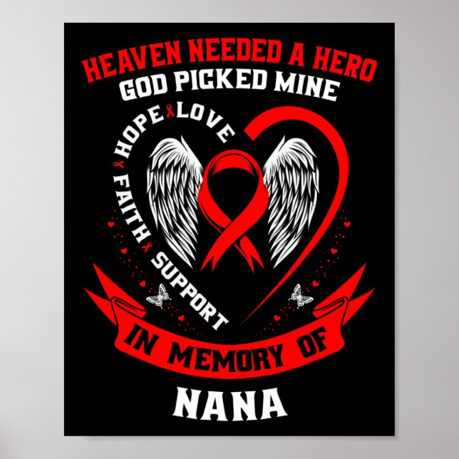 Affiche Go Red Heaven Needed A Hero God Picked My Nana Hea (Devant)
