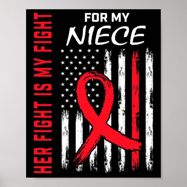 Affiche Go Red Her Fight Niece Heart Disease Awareness Us  (Devant)